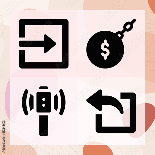 Simple set of tariff related filled icons