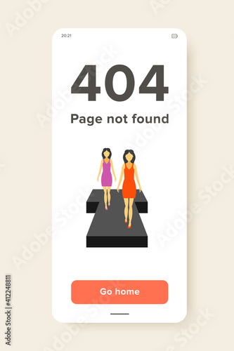 Vector icon of women defiling on runway. Female fashion show, fashion model, designer collection. Fashion show concept. Can be used for topics like beauty, modeling business, entertainment