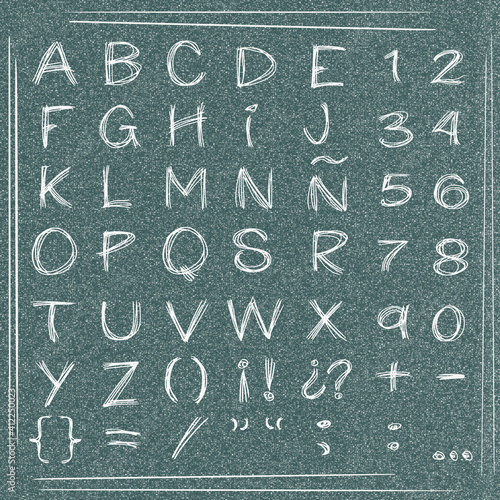 chalkboard alphabets.