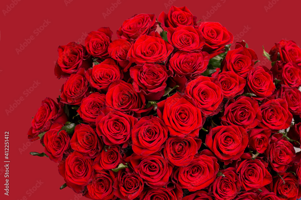 Red roses in a huge beautiful bouquet Red roses in a huge beautiful bouquet