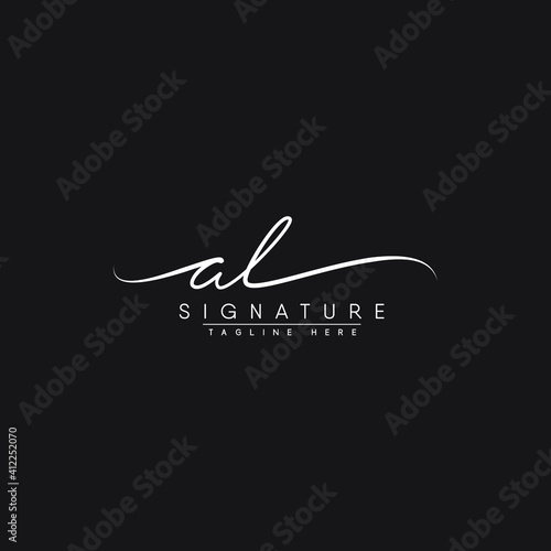 AL Initial Signature Logo - Handwritten Vector Logo Template for Initial Letter A and L