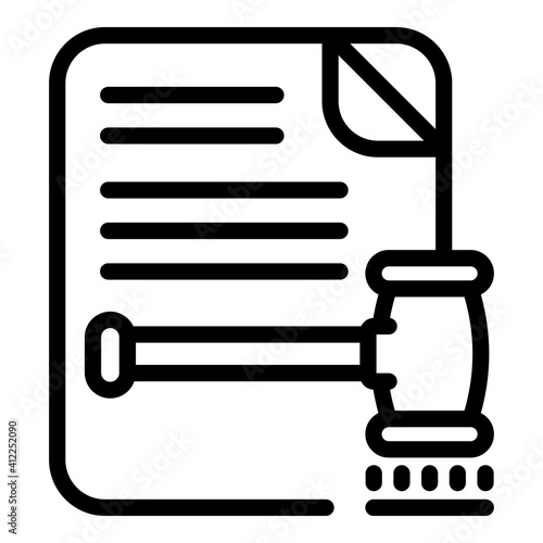 Law document icon. Outline law document vector icon for web design isolated on white background