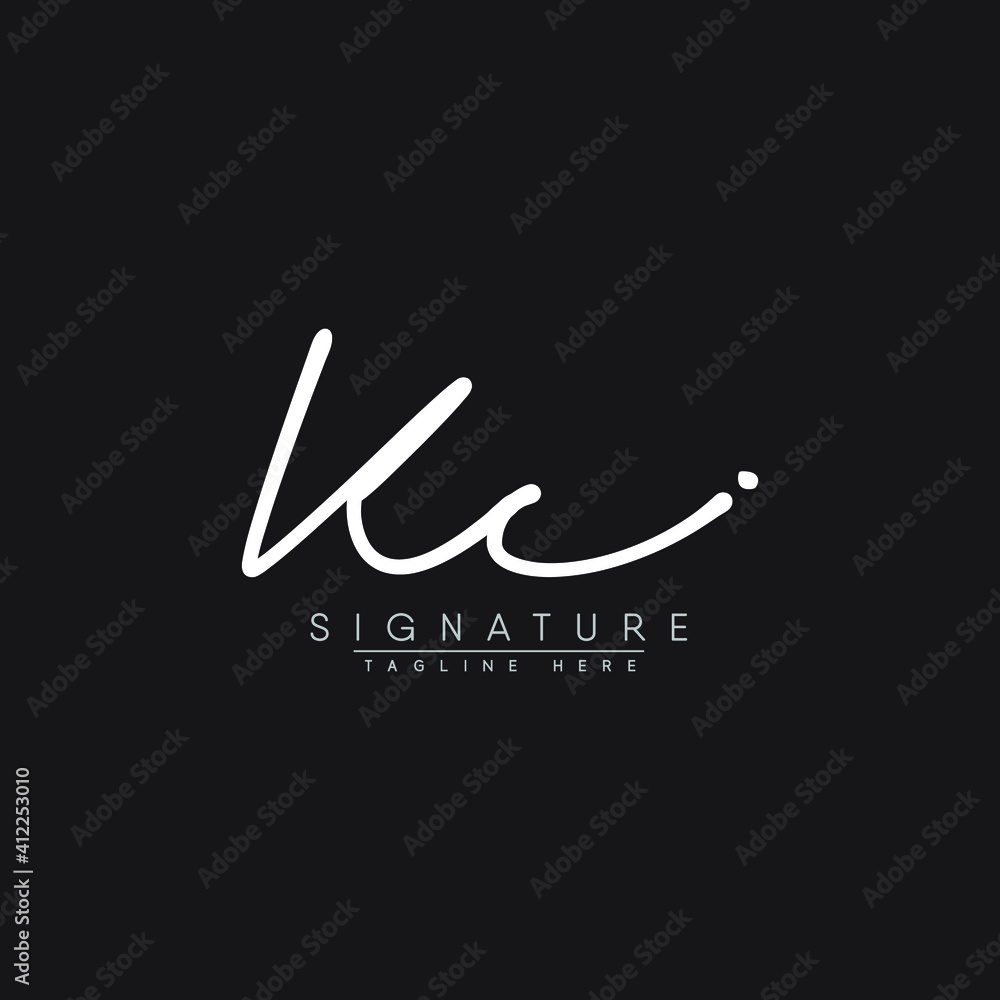 Initial Letters KC Logo - Handwritten Signature Logo Stock Vector ...