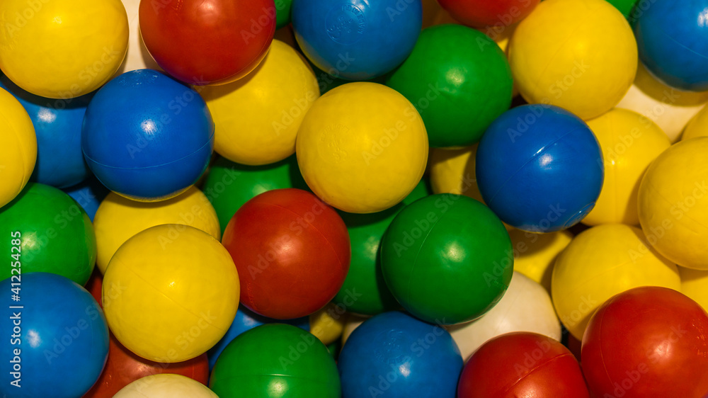 color plastic balls on children's playground color plastic balls on children's playground