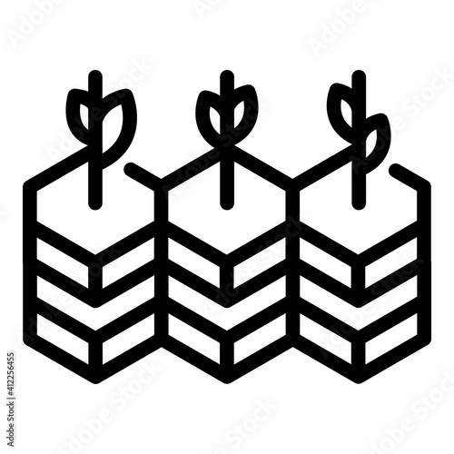 Farm gmo plants icon. Outline farm gmo plants vector icon for web design isolated on white background