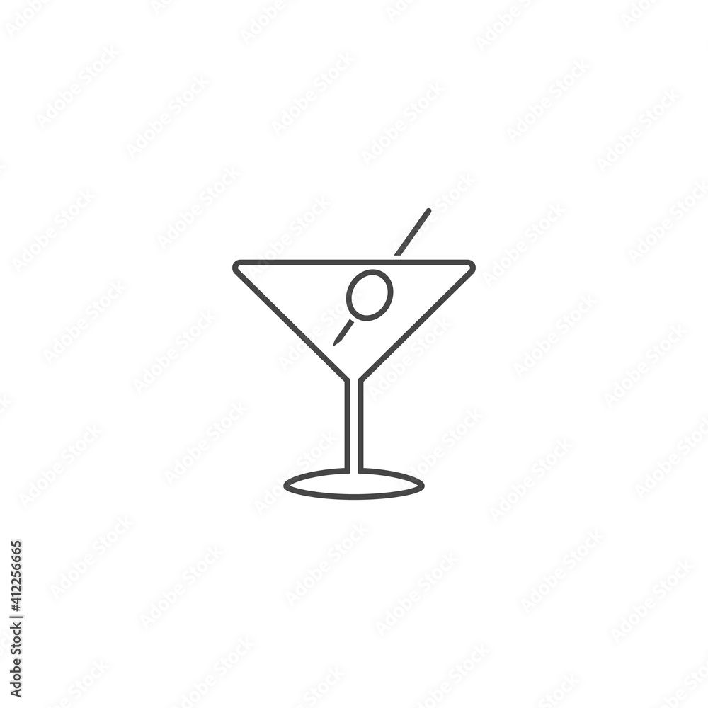 Line icon of martini glass vector in flat Line icon of martini glass vector in flat