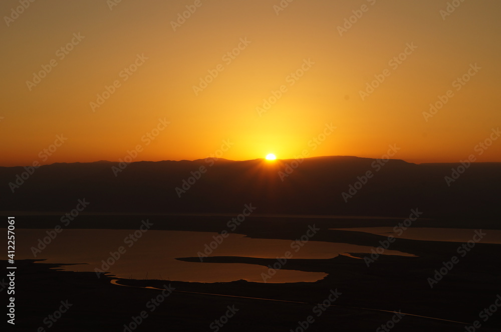 Fototapeta premium Sunrise on Masada in Israel