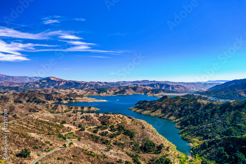 Aerial View Lake Casitas in Ventura County California