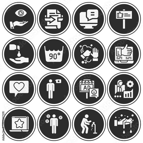 16 pack of natural process  filled web icons set