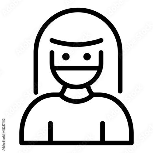 Female allergy icon. Outline female allergy vector icon for web design isolated on white background