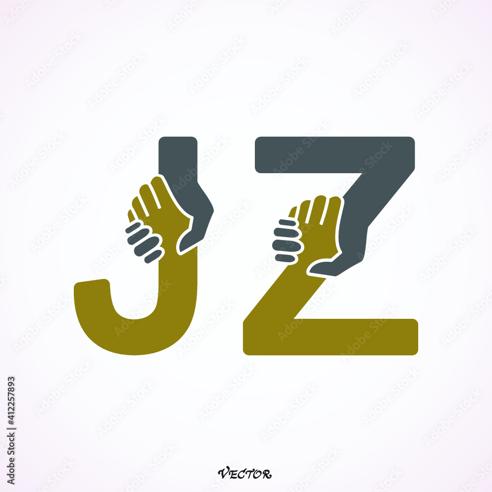 Creative handshake J, Z- letter icon abstract logo vector design.Business offer,partnership icon.Corporate business and industrial logotype symbol.Vector illustration Creative handshake J, Z- letter icon abstract logo vector design.Business offer,partnership icon.Corporate business and industrial logotype symbol.Vector illustration