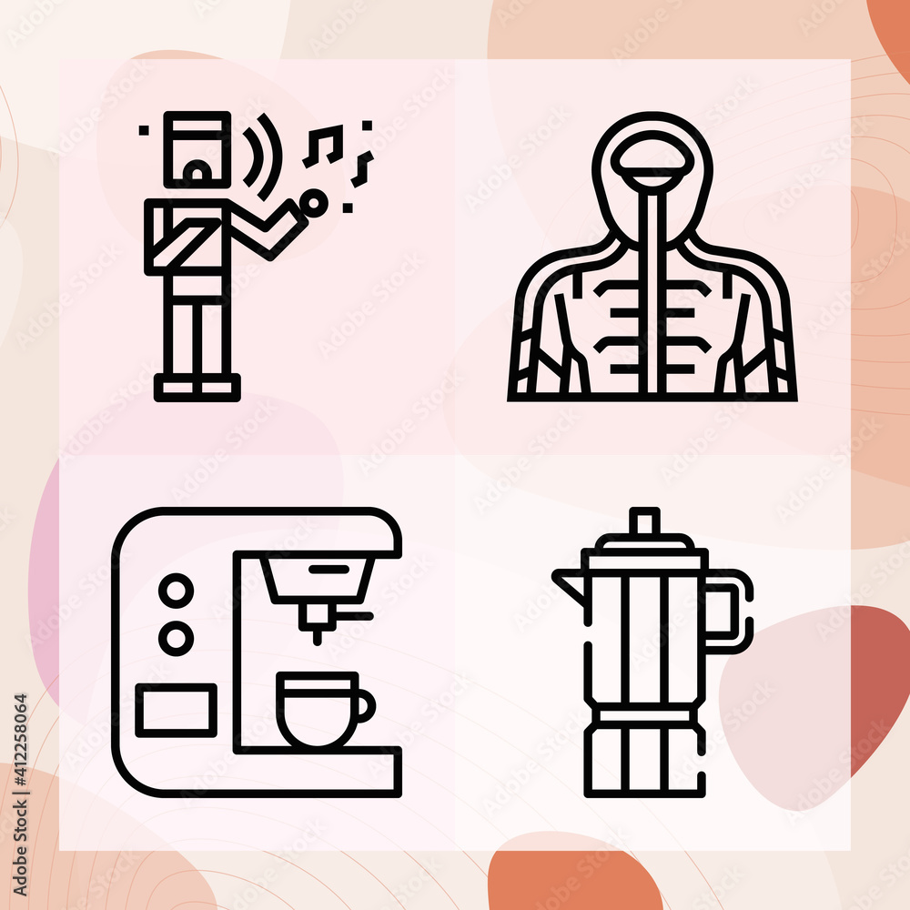Simple set of instruments related lineal icons Simple set of instruments related lineal icons