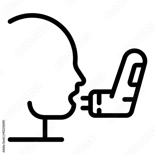 Man inhaler icon. Outline man inhaler vector icon for web design isolated on white background