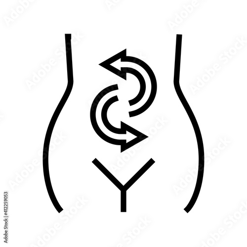 digesting food line icon vector. digesting food sign. isolated contour symbol black illustration