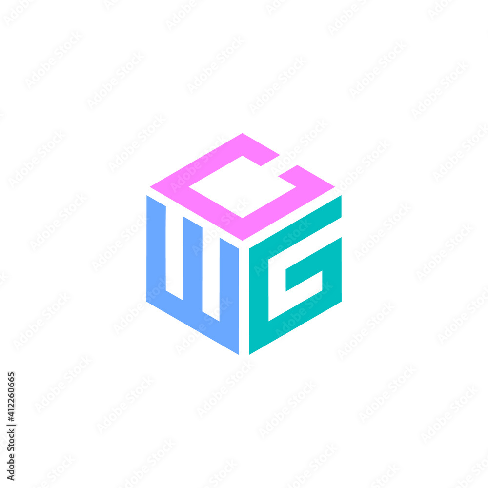 Hexagon logo with CWG letter. Initial design vector Hexagon logo with CWG letter. Initial design vector