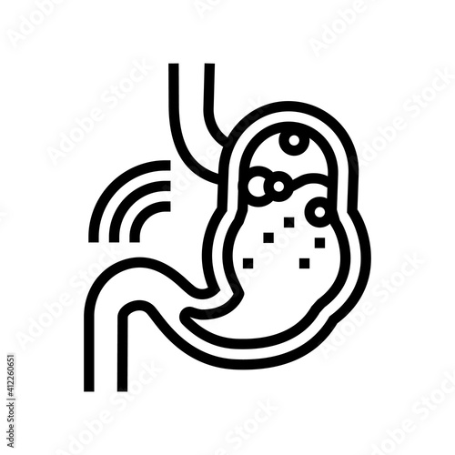 indigestion stomach line icon vector. indigestion stomach sign. isolated contour symbol black illustration