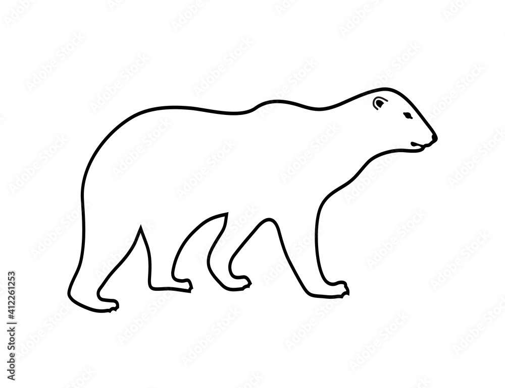 Polar bear silhouette Polar bear silhouette