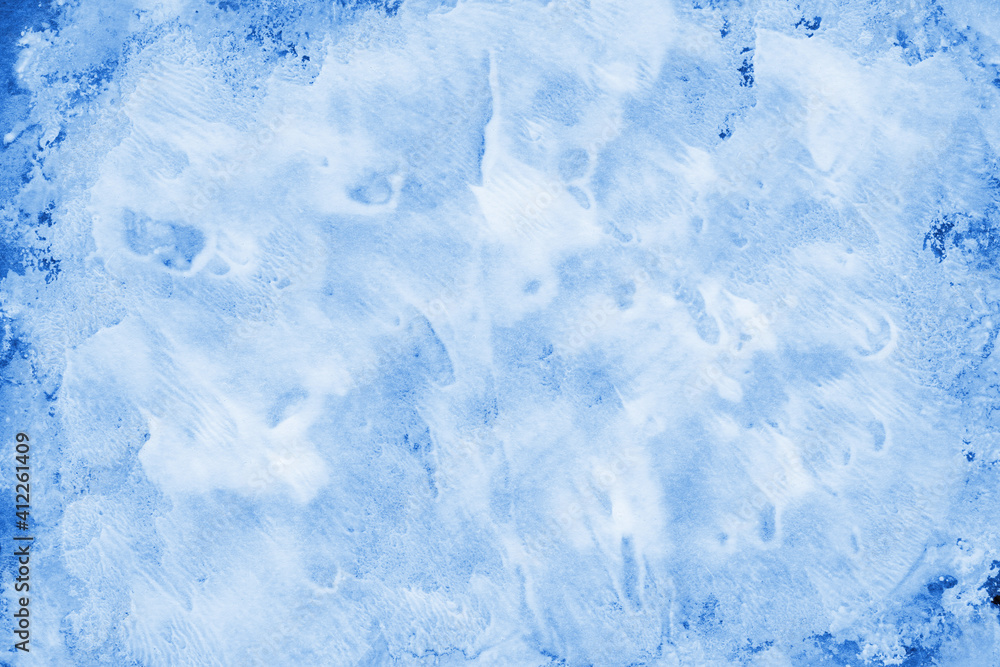 Blue ink and watercolor frost texture on white paper background. Paint leaks and decalcomania effects. Hand-painted gouache abstract image. Mess on the canvas. Blue ink and watercolor frost texture on white paper background. Paint leaks and decalcomania effects. Hand-painted gouache abstract image. Mess on the canvas.