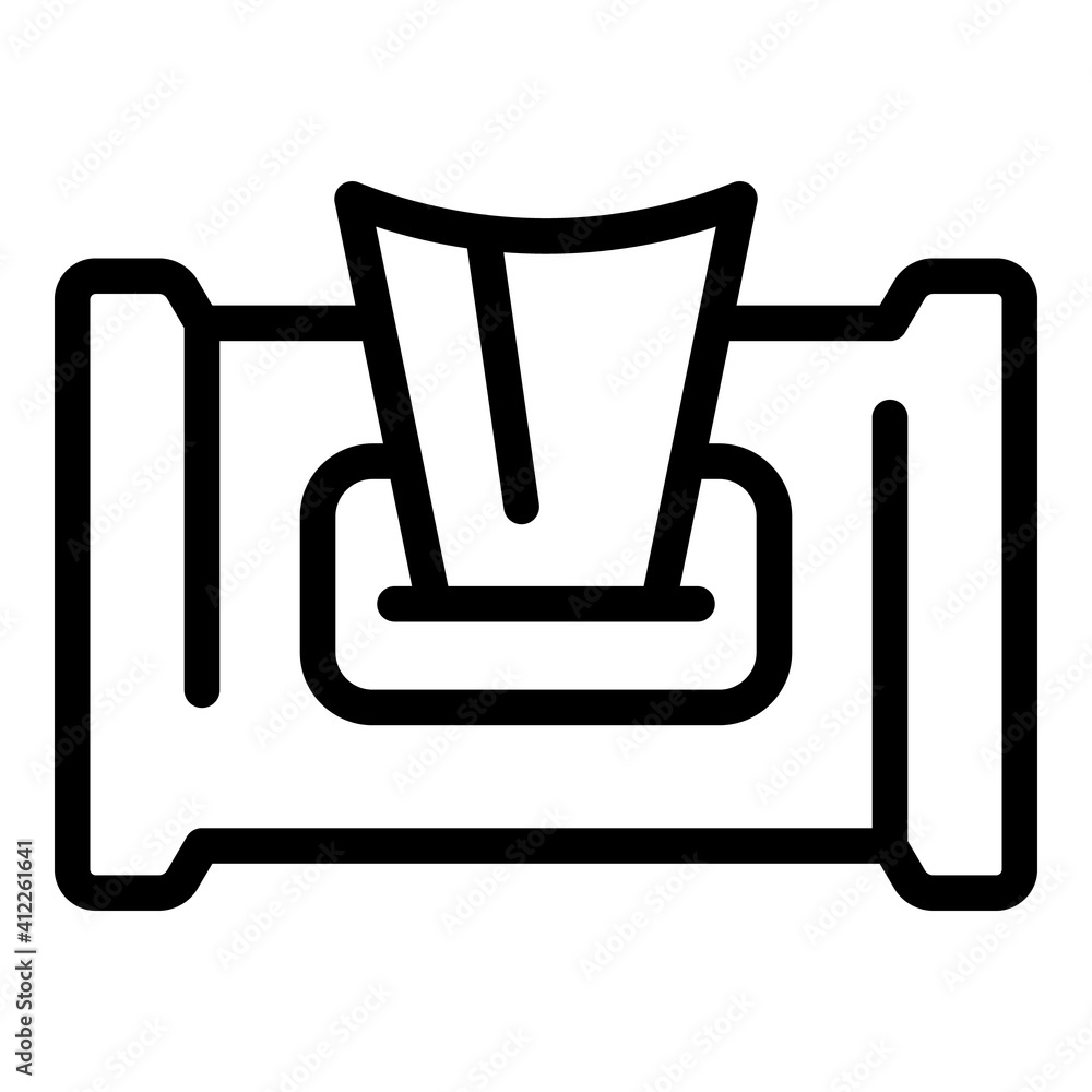 Disposable wipes icon. Outline disposable wipes vector icon for web design isolated on white background Disposable wipes icon. Outline disposable wipes vector icon for web design isolated on white background
