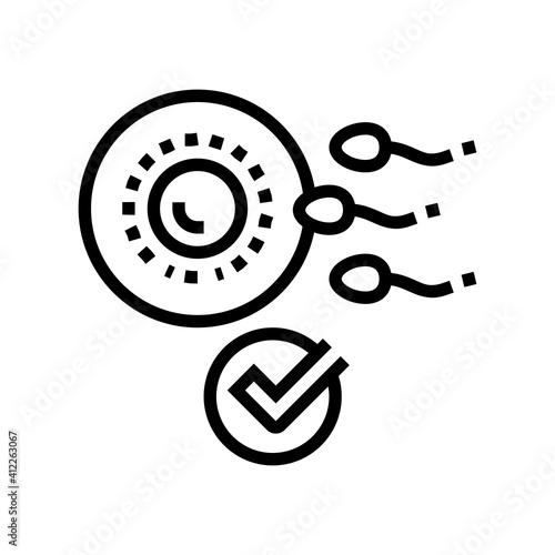 natural fertilization line icon vector. natural fertilization sign. isolated contour symbol black illustration