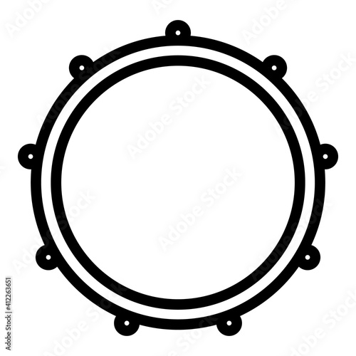 Acoustic drum icon. Outline acoustic drum vector icon for web design isolated on white background
