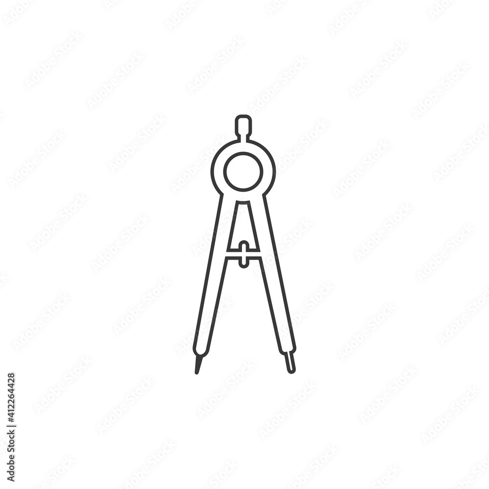 Drawing compass vector line icon. filled flat sign for mobile concept and web design. Divider, Circinus glyph icon. Symbol, logo illustration. Vector Drawing compass vector line icon. filled flat sign for mobile concept and web design. Divider, Circinus glyph icon. Symbol, logo illustration. Vector