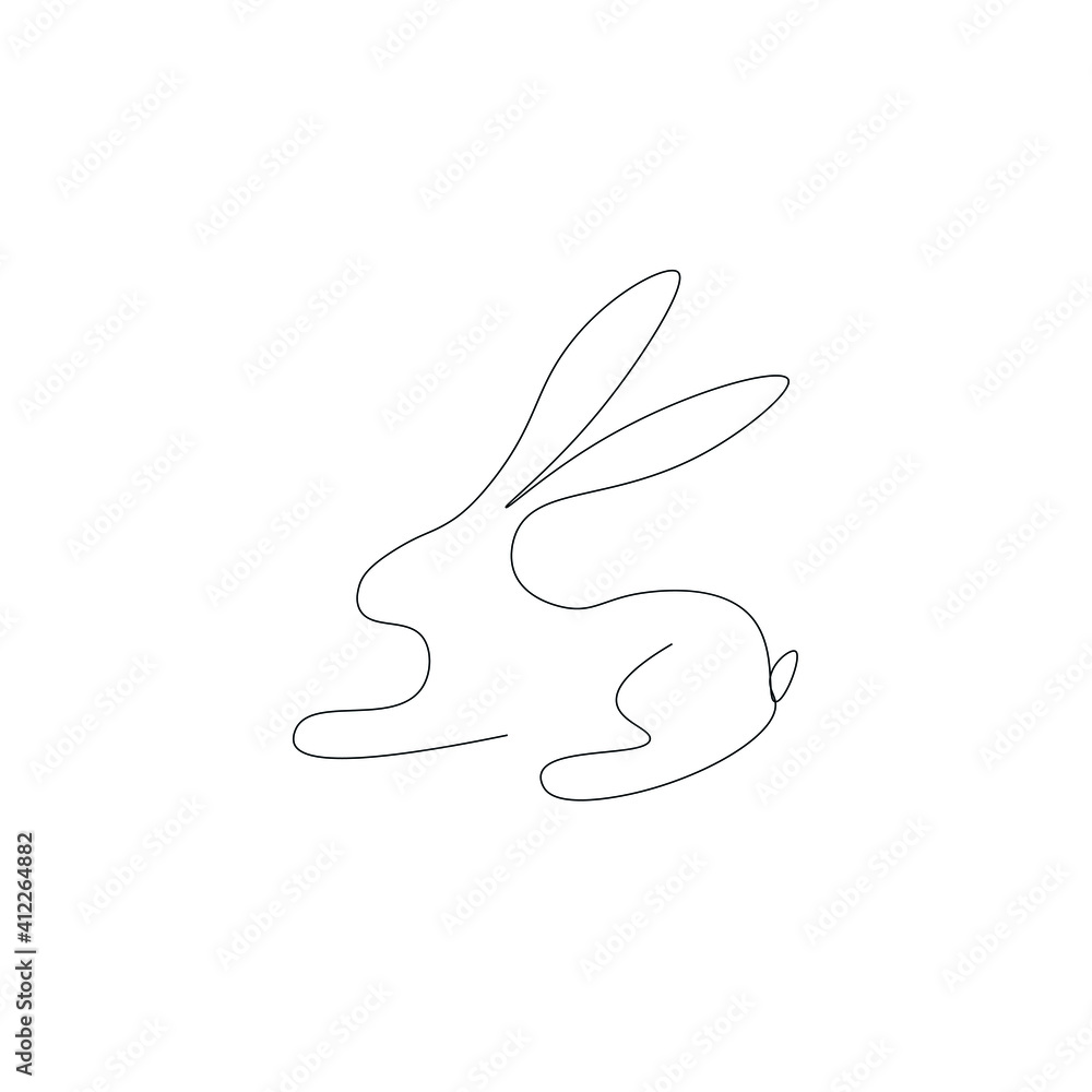 Easter bunny drawing on white background, vector illustration Easter bunny drawing on white background, vector illustration