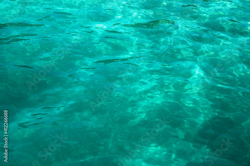 Background of marbled ripply turquoise green ocean