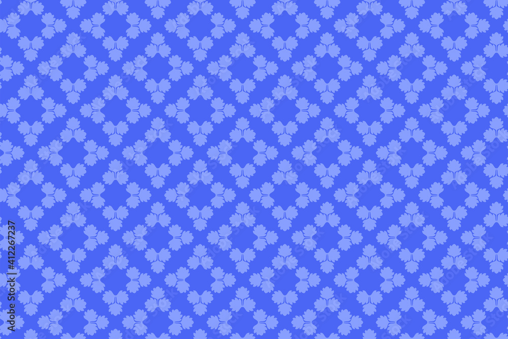 Blue pattern with vegetable texture seamless pattern