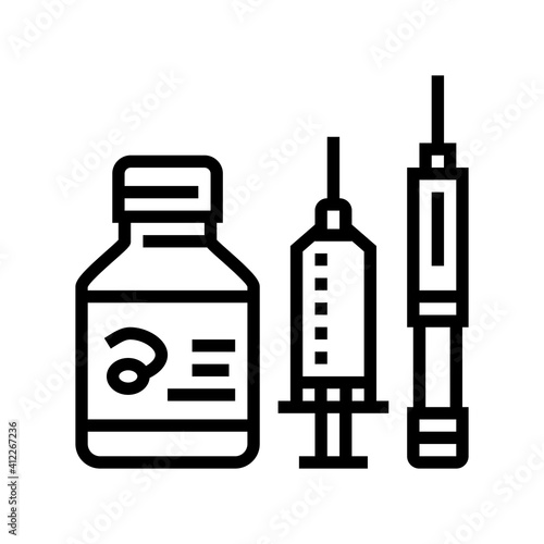 medicaments and preparations line icon vector. medicaments and preparations sign. isolated contour symbol black illustration