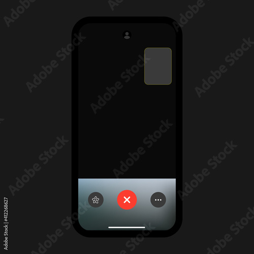 FaceTime Interface. Video Call Mobile Interface Concept. Camera UI Template. Social Media Vector Illustration