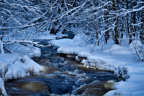 Frosty river scene
