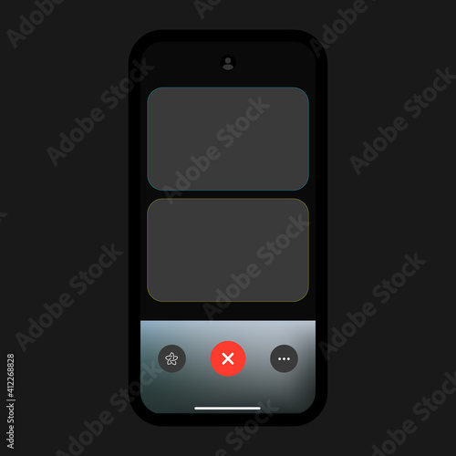 FaceTime Interface. Two Person Video Call Mobile Interface Concept. UI. Vector illustration