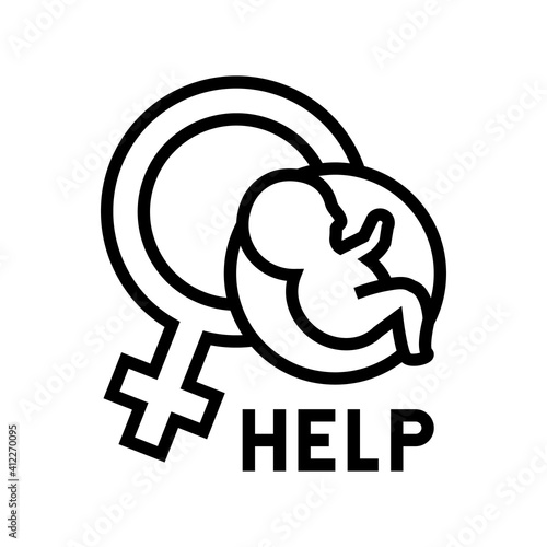 help and consultation fertilization line icon vector. help and consultation fertilization sign. isolated contour symbol black illustration