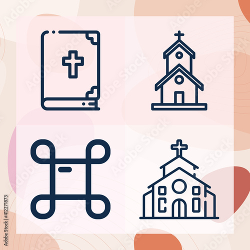 Simple set of congregation related lineal icons