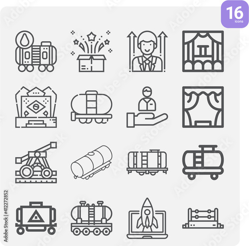 Simple set of pioneer related lineal icons.