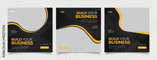 Digital business marketing banner for social media post template 