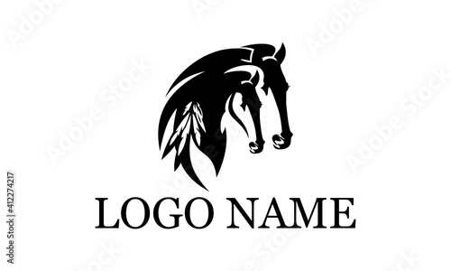 logo, business logo, illustration, sign, symbol, horse, vector, icon, leather, web logo, art, wallet logo, horses logo design, horses, brand logo, Iroquois, Indian horses, trademark.