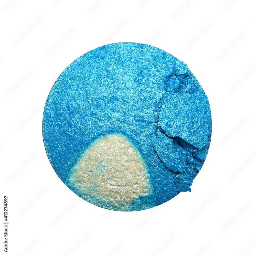 Dry crushed color eye shadow as sample of cosmetic product isolated on white Dry crushed color eye shadow as sample of cosmetic product isolated on white