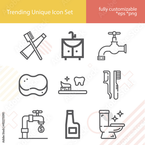 Simple set of disaster related lineal icons.