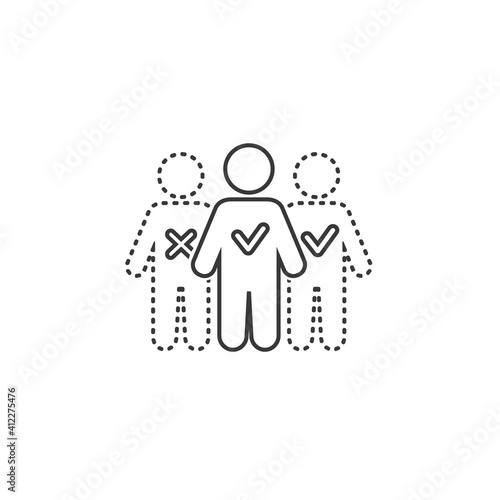Absent Vector illustration can be used for topics attendance, absent, meeting line icon concept