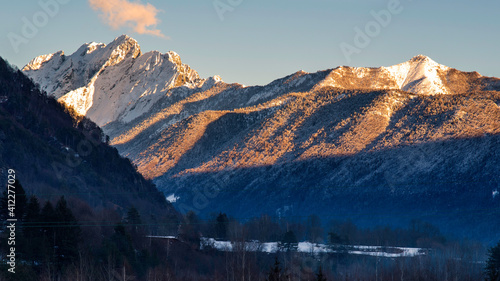 Paesaggio invernale fotografato in Valle Vigezo, Ossola, Piemonte, Italia.