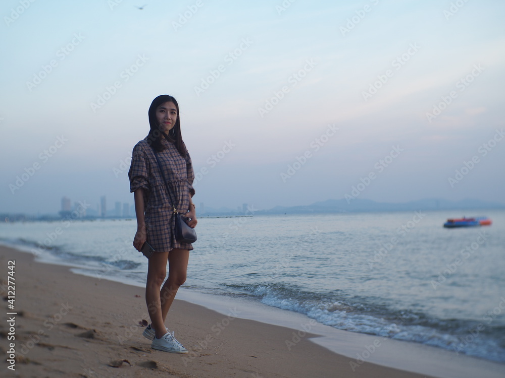 Woman and beach