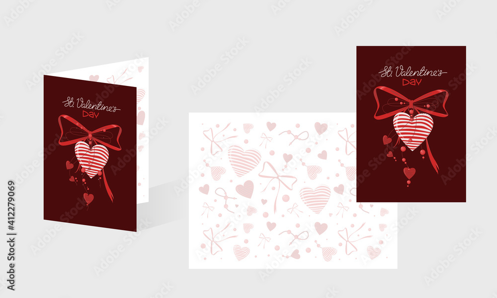 Vector giftcard. St. Valentine's Day. Isolated vector.