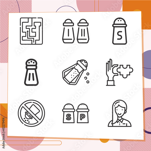 Simple set of 9 icons related to sulfate