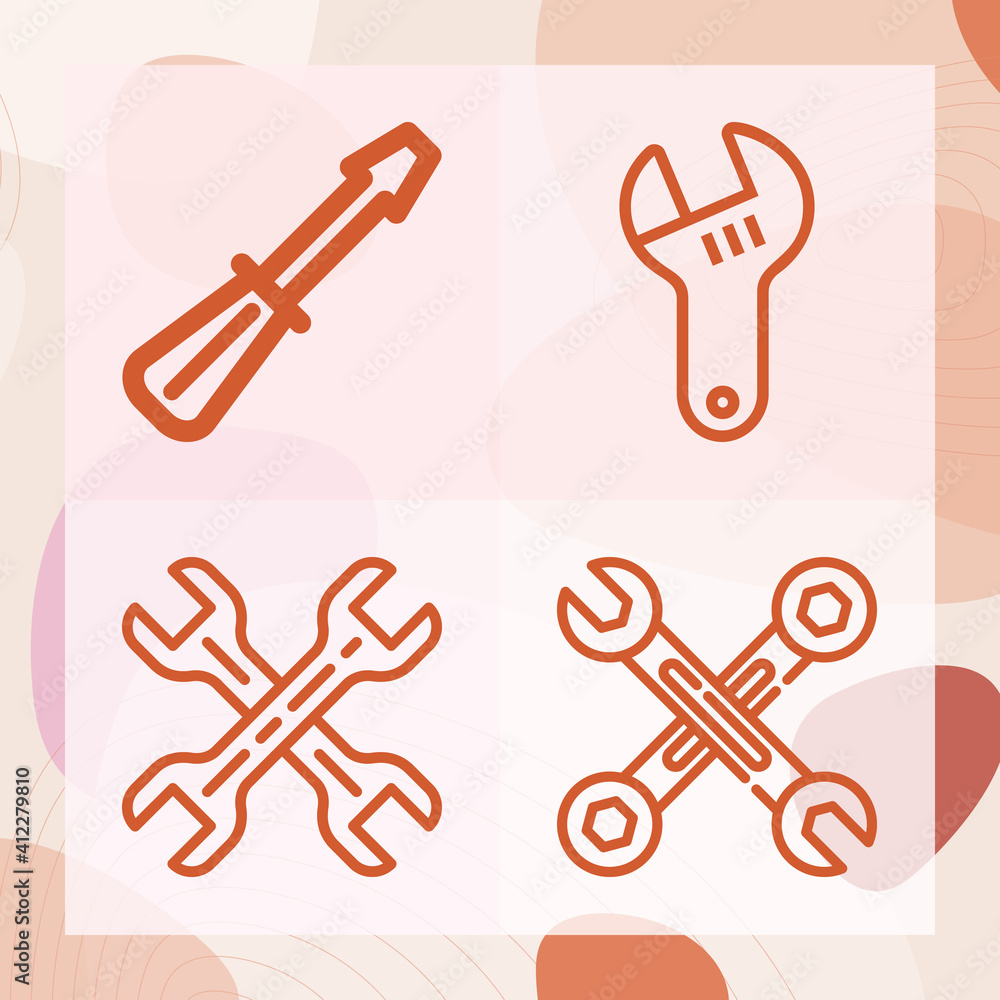 Simple set of situated related lineal icons Simple set of situated related lineal icons