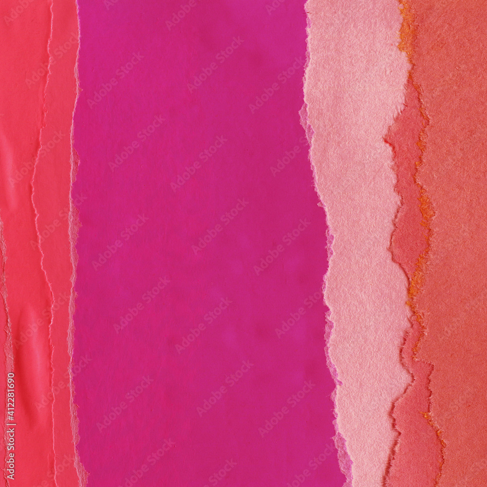 Red and brown torn paper collage close-up. Texture made from various paper and cardboard parts. Damaged old paper background. Vintage blank wallpaper. Material design backdrop. Red and brown torn paper collage close-up. Texture made from various paper and cardboard parts. Damaged old paper background. Vintage blank wallpaper. Material design backdrop.