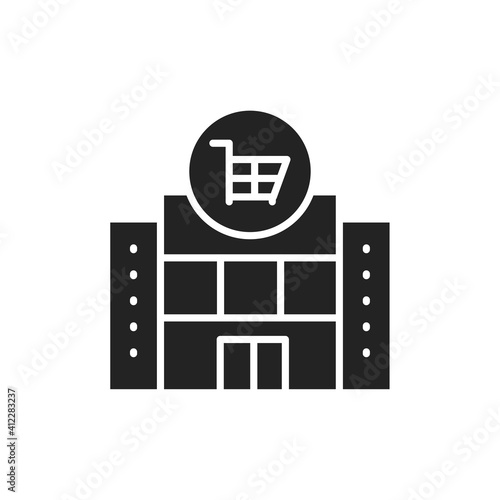 Shop color line icon. Isolated vector element.