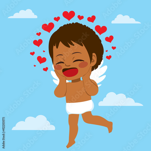 Cute Black Cupid character ...
