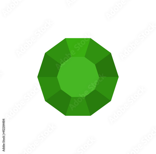 Green diamond vector. Blue Gemstone. 